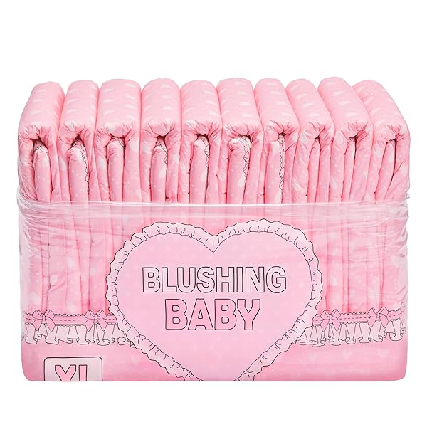 LITTLEFORBIG PRINTED ADULT BRIEF DIAPERS 10 PIECES – BLUSHING BABY PINK(XL)