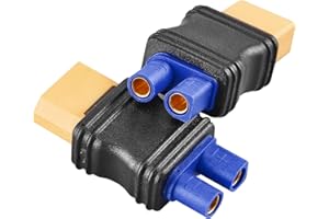 ZHOFONET XT60 Male to EC3 Female Connector,2 pcs XT60-EC3 Injection Molded Connectors Adapter,RC Battery Adapter for LiPo Battery Micro FPV Drone.