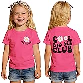 MULOIUDZ Big Sister Shirts for Toddler Girls Cool Big Sis Club T-Shirt Baby Announcement Tee Gender Reveal Outfit Summer Top