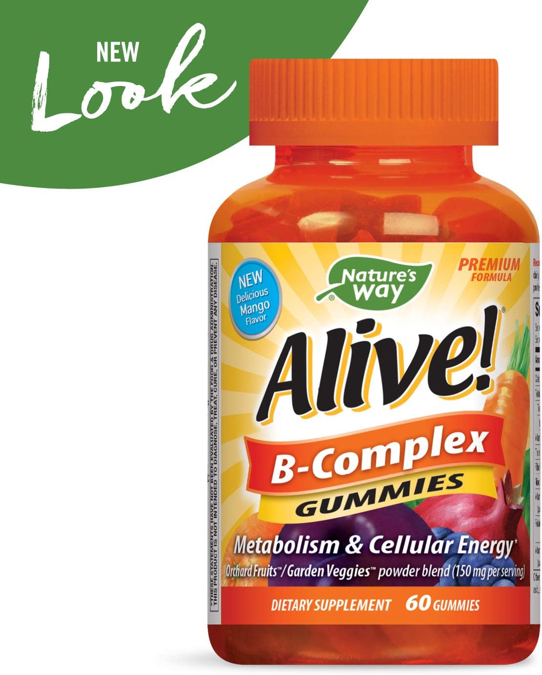 Nature's Way Alive! B-Complex Gummies, Food-Based Blend, Gluten Free, Made with Pectin, 60 Gummies: Health & Personal Care