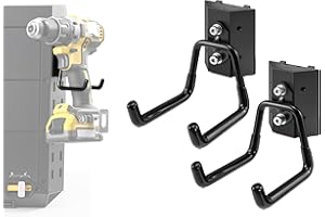 Utility Hook Hanger Compatible with ToughBuilt StackTech Toolboxes, Rail Mounted Heavy Duty Hook for Cords, Wire, Tubes & Too