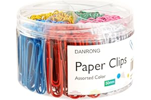 DANRONG Jumbo Paper Clips,265 PCS (2 Inch) Large Paperclips Colorful Clips for Paperwork Ideal for Home, School and Office Us