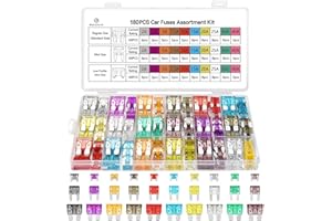 BULGILIA 180Pcs Fuse Kit - Car Fuses Assortment Kit, Blade Automotive Fuses, Standard & Mini & Low Profile Mini Size (2A 3A 5A 7.5A 10A 15A 20A 25A 30A 40A), Replacement Fuses for Auto RV Truck Motorcycle Boat