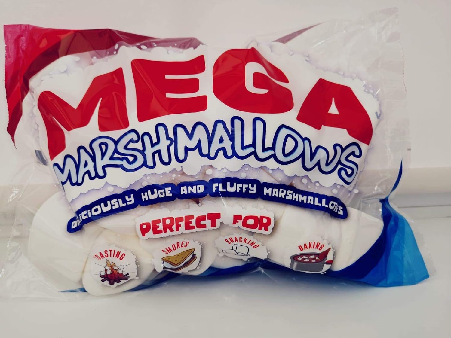 Mega Marshmallows Extra Groß 600 Gramm Perfekt für Grill, Lagerfeuer, Backen, Smores
