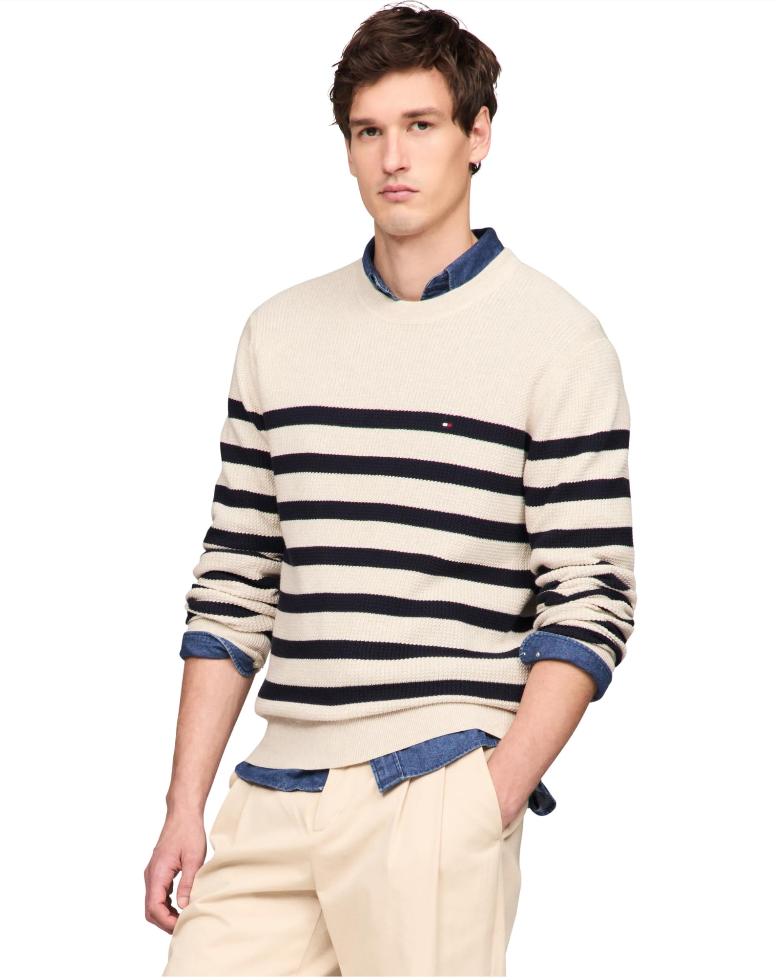 Tommy Hilfiger Men’s Structured Crew Neck Sweater