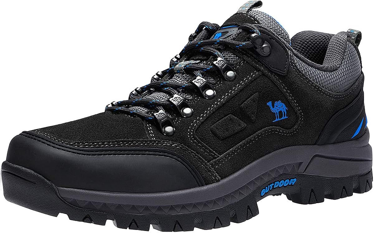 CAMEL CROWN Mens Hiking Shoes Breathable NonSlip Sneakers Leather Low