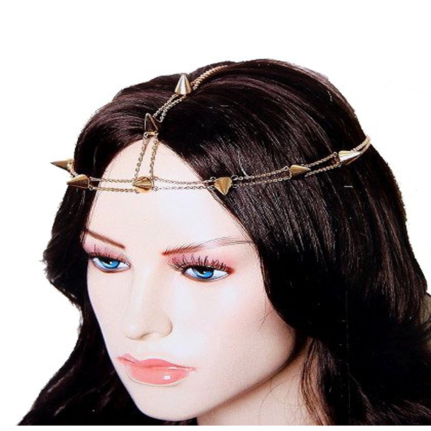 Buy Goldtone Spikes Head Chain Hair Band Style Fh1079 Gld Online