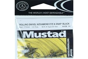 Rolling Swivel W/Diamond Eye & Snap - Black 14