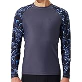 YOVVI Men's Swim Shirts Rash Guard UPF 50+ Long & Short Sleeve UV Sun Protection Summer Shirts Fishing Hiking T-Shirt