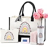 Geiserailie 8 Pcs Vet Tech Gifts for Women Including Large Veterinarian Tote Bag Cosmetic Bags Tumbler Cup Plush Socks Metal Keychain Card and Envelope for Veterinary Graduate Thank You Gift