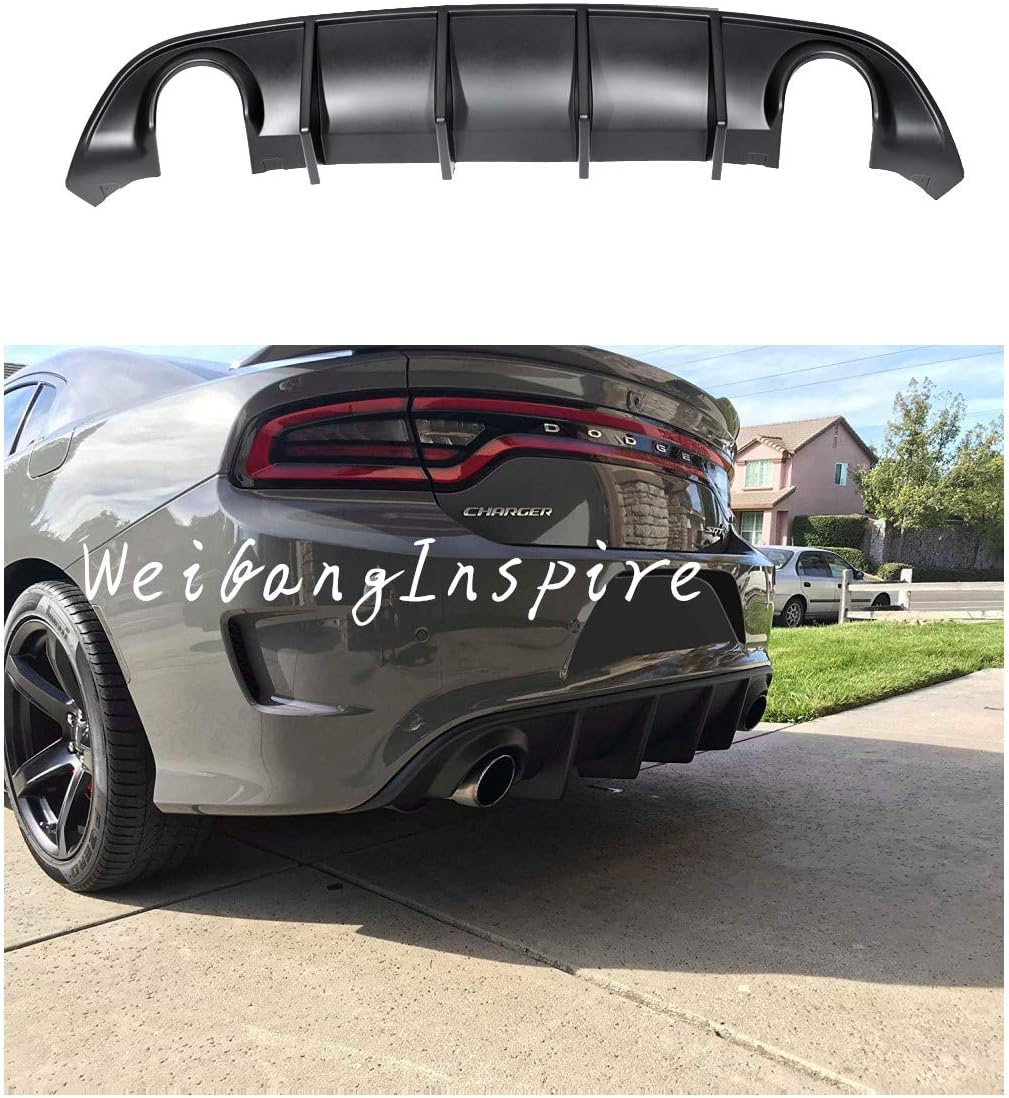 Rear Lip Bumper Valance Diffuser Fits 2015-2019 Dodge Charger SRT Rear Bumper Diffuser OE Style PP Splitter