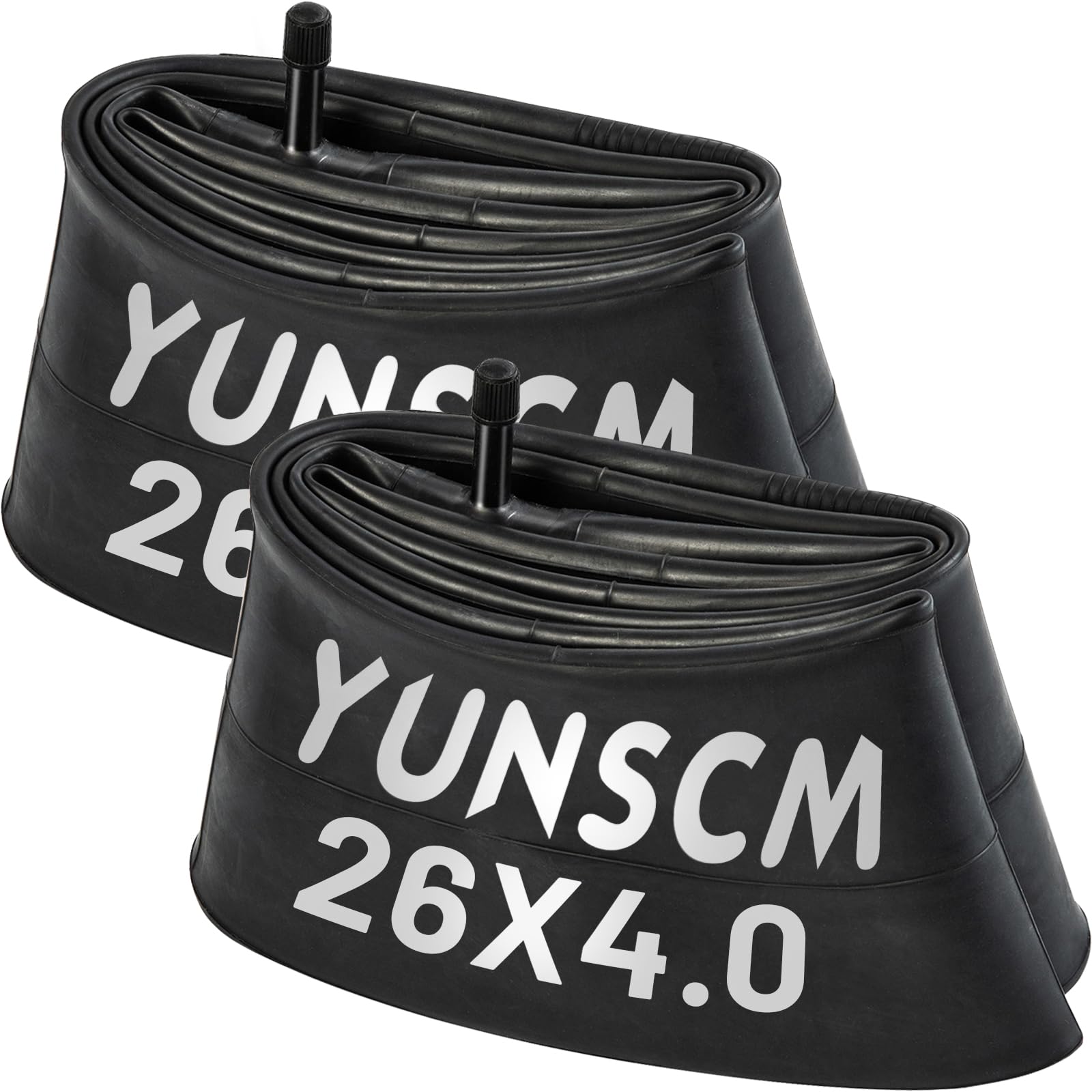 YunSCM 2-PCS 26" Heavy Duty Fat Tubes 26x4.0 26x4.5 100-559/114-559 Bicycle Inner Tubes AV32mm Schrader Valve Compatible with 26x4.0/4.5 MTB Road Bike Fat Tyre Tube