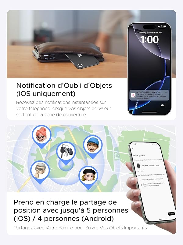 FineTrack Slim Duo 2 Wallet Tag iOS Find My et Android Find Hub