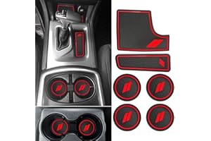 Auovo Anti dust Mats for Charger 2015-2023 Accessories Custom Fit Cup Holder Liners Mats(24pcs/Set, Red)