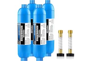 Lifefilter RV Inline Marine Water Filter, Reduces Chlorine, Bad Taste&Odor for RVs,NSF Certified with Flexible Hose Protector