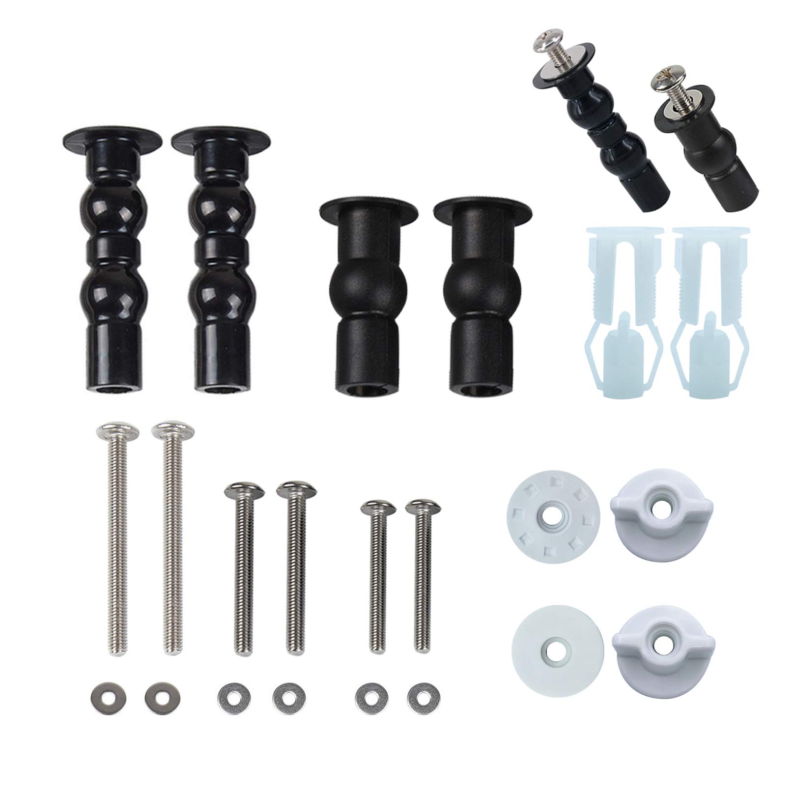FAGULU Toilet Seat Expansion Screw Package Set Toilet Seat Bolts Screw Replacement Compatible with Most TOTO, Kohler, American Standard Toilets and Other Toilets(All Parts Total 22PCS)