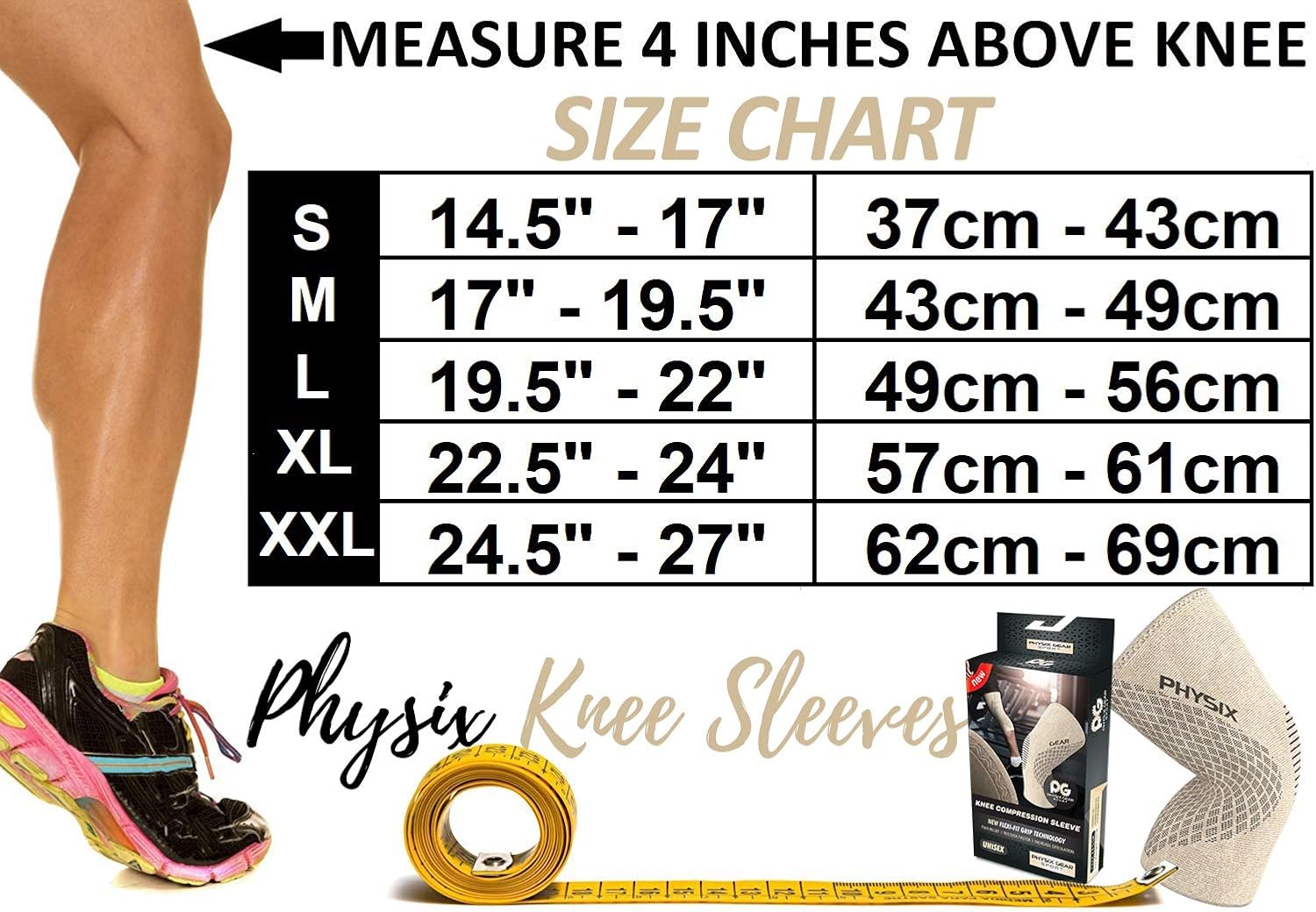 Physix Gear Knee Support Brace - Premium Recovery & Compression Sleeve For Meniscus Tear, ACL, MCL Running & Arthritis - Best Stabilizer Wrap for Crossfit, Squats & Workouts - For Men & Women: Sports & Outdoors