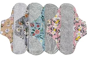 Cotton Panty Liners, 4PCS Reusable Pads For Women Elderly, Leak-Proof Washable Sanitary Pad, Menstrual Pads Underside Protect