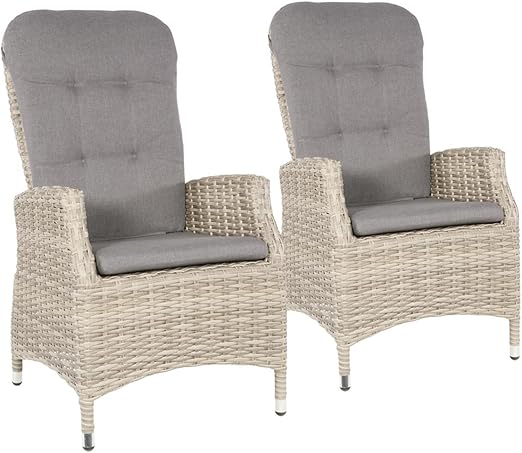 Lifestyle4living Gartensessel Aus Polyrattan Geflecht Beige Wetterfester Verstellbarer Rattansessel Inkl Sitzkissen Ideal Als Garten Balkon Und Terrassensessel Amazon De Kuche Haushalt