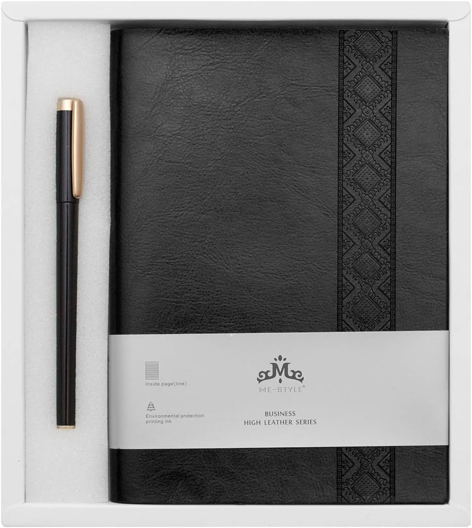 Thick Classic A5 Notebook with Pen, Vintage Travel Notebook and Pen, Journal Diary Business Daily Ideas Notepad