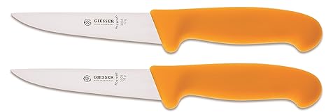 2x Giesser Messer Stechmesser gelb 13 cm Klingenlänge - Profimesser