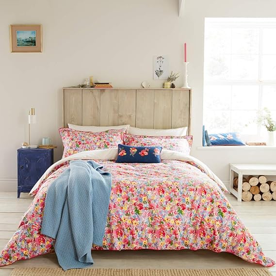 Joules Hollyhock Meadow Duvet Cover, 100 COTTON PERCALE, 180 THREAD