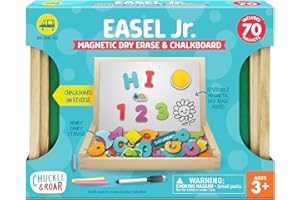 Chuckle & Roar - Easel Jr. Magnetic Dry-Erase and Chalk Playing Board - Engaging Art and Craft Board for Kids - Preschool Classroom Staple