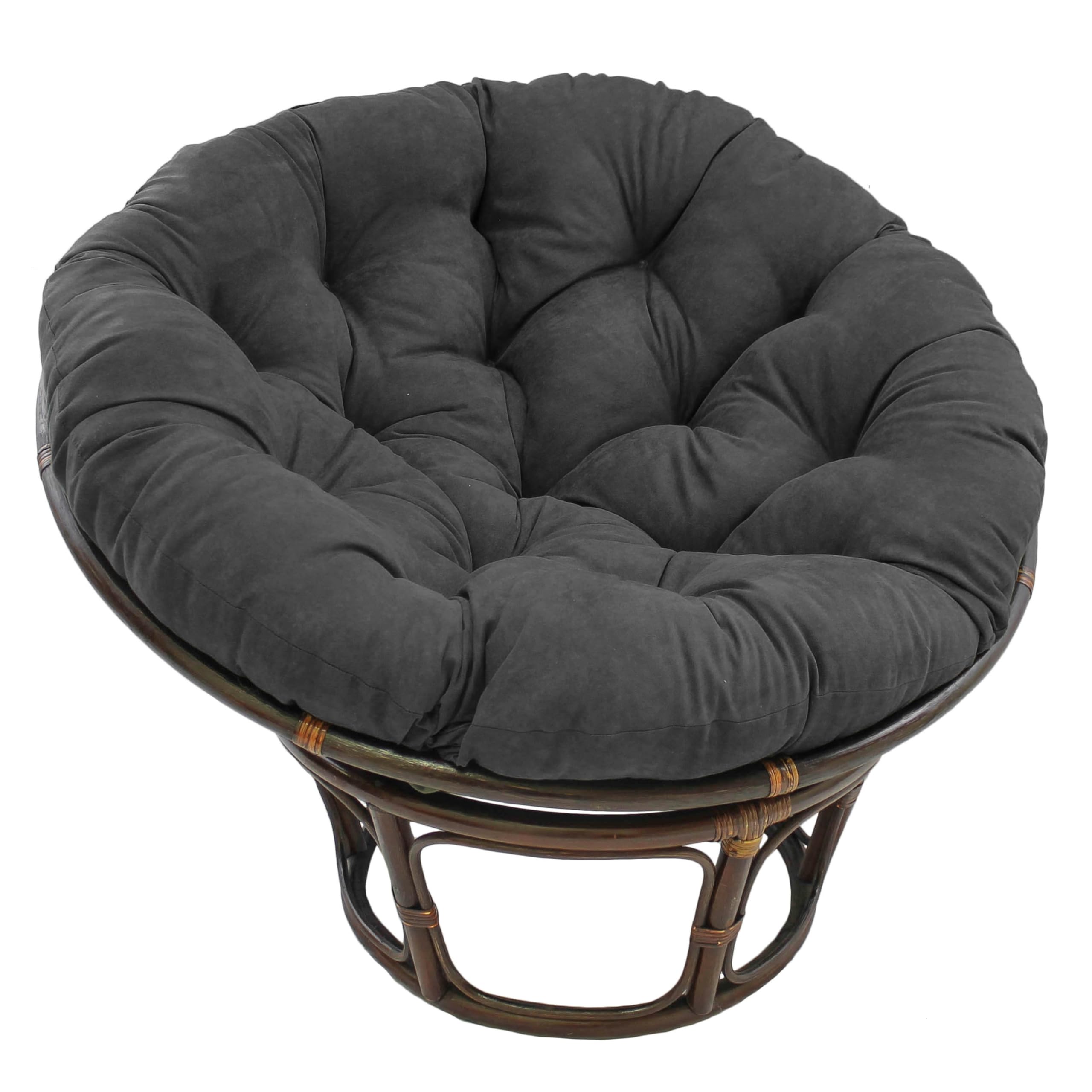 Photo 1 of **CUSHION ONLY**Blazing Needles Solid Microsuede Papasan Chair Cushion, 52" x 6" x 52", Steel Grey