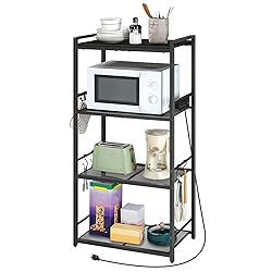 MAHANCRIS Bakers Rack with Power Outlet, Microwave