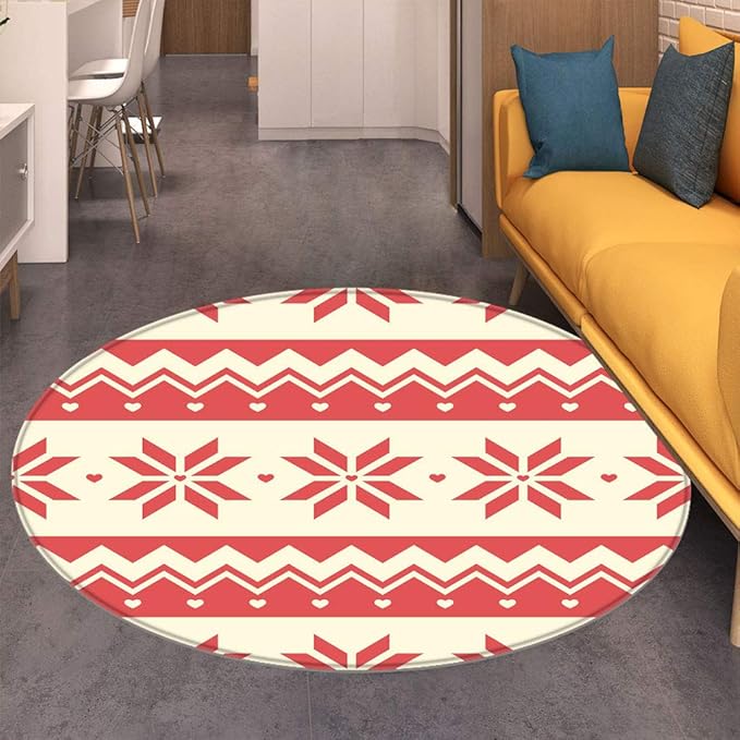 Christmas Decor 23" Round Area Rugs, Christmas Pattern with
