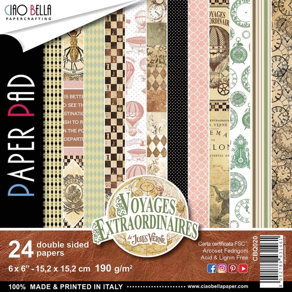 Ciao Bella Voyages Extraordinaires Dbl-Sided Paper 90Lb 6"X6" 24/Pkg-