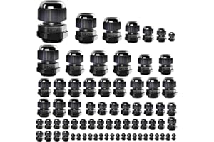 ETCYAOXIN PG7-36(3-32mm) 72 PCS Cable Gland Waterproof Kit,IP68 Nylon NPT Adjustable Cable Gland Connectors Assortment，Waterproof Cable Gland for Waterproof Junction Box Wire Pannel PG7/9/11/13.5/21/29/36