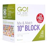 AccuQuilt GO! Qube Mix &amp; Match Quilting Die Set, 8 Shapes, 72 Blocks, 10in | 4-Patch System, 8 Numbered Dies, Organized Storage, Works with GO! Cutters, Expands with Other Qube Sizes
