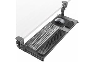 VIVO Large Height and Width Adjustable Under Desk Keyboard Tray, C-clamp Mount System, 22.5” to 30” (28.5” to 36” Including C