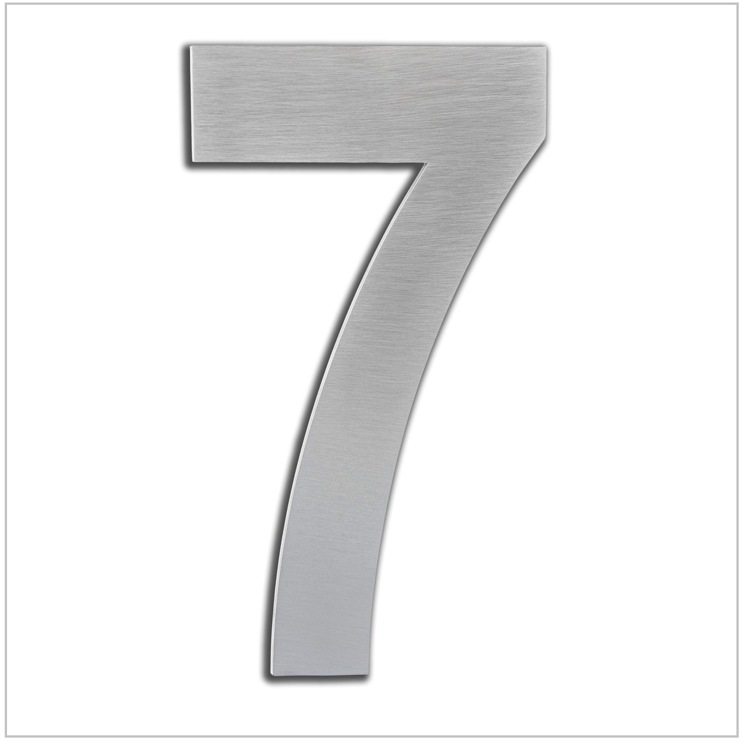 EVI Herrajes | House Number | 16cm Adhesive Stainless Steel Door Numbers | Waterproof | "7" Digit
