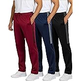 Real Essentials 3 Pack: Men’s Sweatpants – Athletic Track Pants with Pockets | Workout, Running & Lounge (Big and Tall)