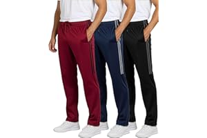 Real Essentials 3 Pack: Men’s Sweatpants – Athletic Track Pants with Pockets | Workout, Running & Lounge (Big and Tall)