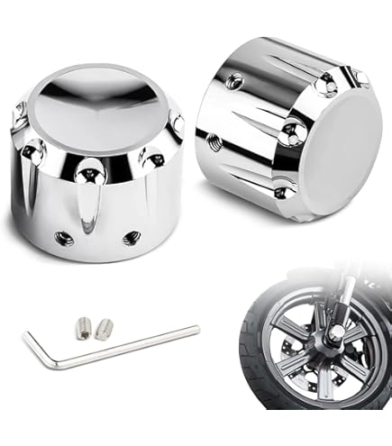 PBYMT 3.6" Front Axle Nut Caps For Harley Davidson - Chrome CNC Aluminum Covers, 2002-2024 Models