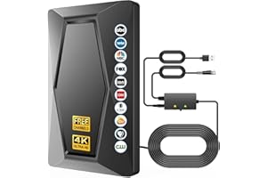 FRONGULD 2025 TV Antenna Indoor Antenna for Smart TV Long Range Reception HD Digital Antenna Outdoor with Amplifier Signal Booster for Local Channels Supports 4K 1080p