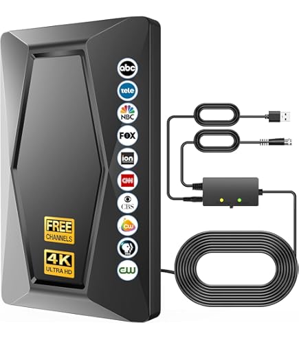 Strongest Indoor TV Antenna, 1100 Miles Range - Digital TV Antenna With Amplifier & Signal Booster, HD Antenna For Local Channels - Supports 8K, 4K, 1080P - Includes 36ft Coax Cable