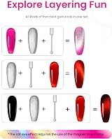 Beetles Gel Polish Set 6 Colors Cat Eye Soak Off UV Magnet Manicure Gift view 4