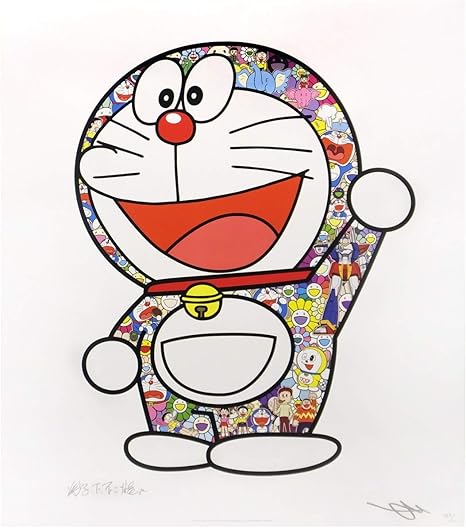 Amazon Co Jp 値下げ即決 おたからや美術画廊 村上隆 ドラえもんえいえいおー 人物画 本人サイン 現代アート 藤子不二雄 絵画 版画 保証 nszz ホーム キッチン
