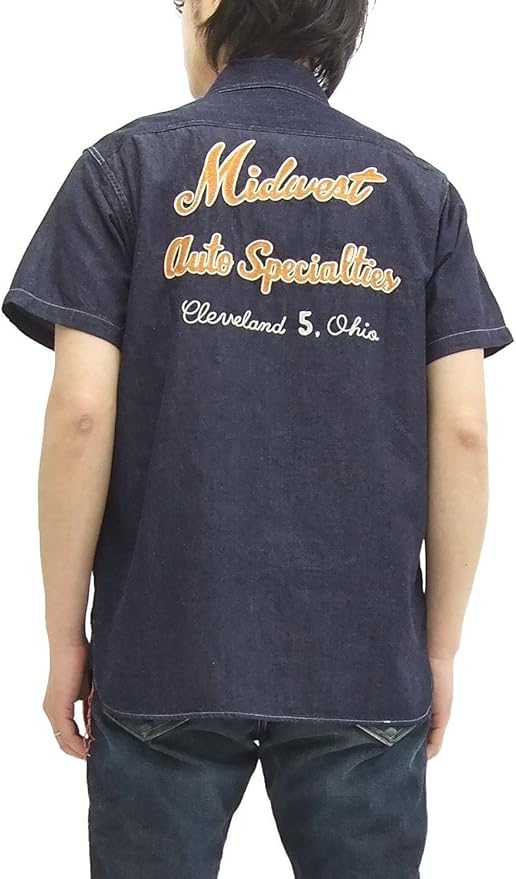 Sugar Cane Work Shirt SC37316 Men's Short Sleeve Shirt 128Navy (X