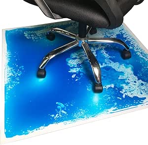 Liquid Encased Office Chair Mat for Carpet / Hardwood Floor Chair Mat, Blue