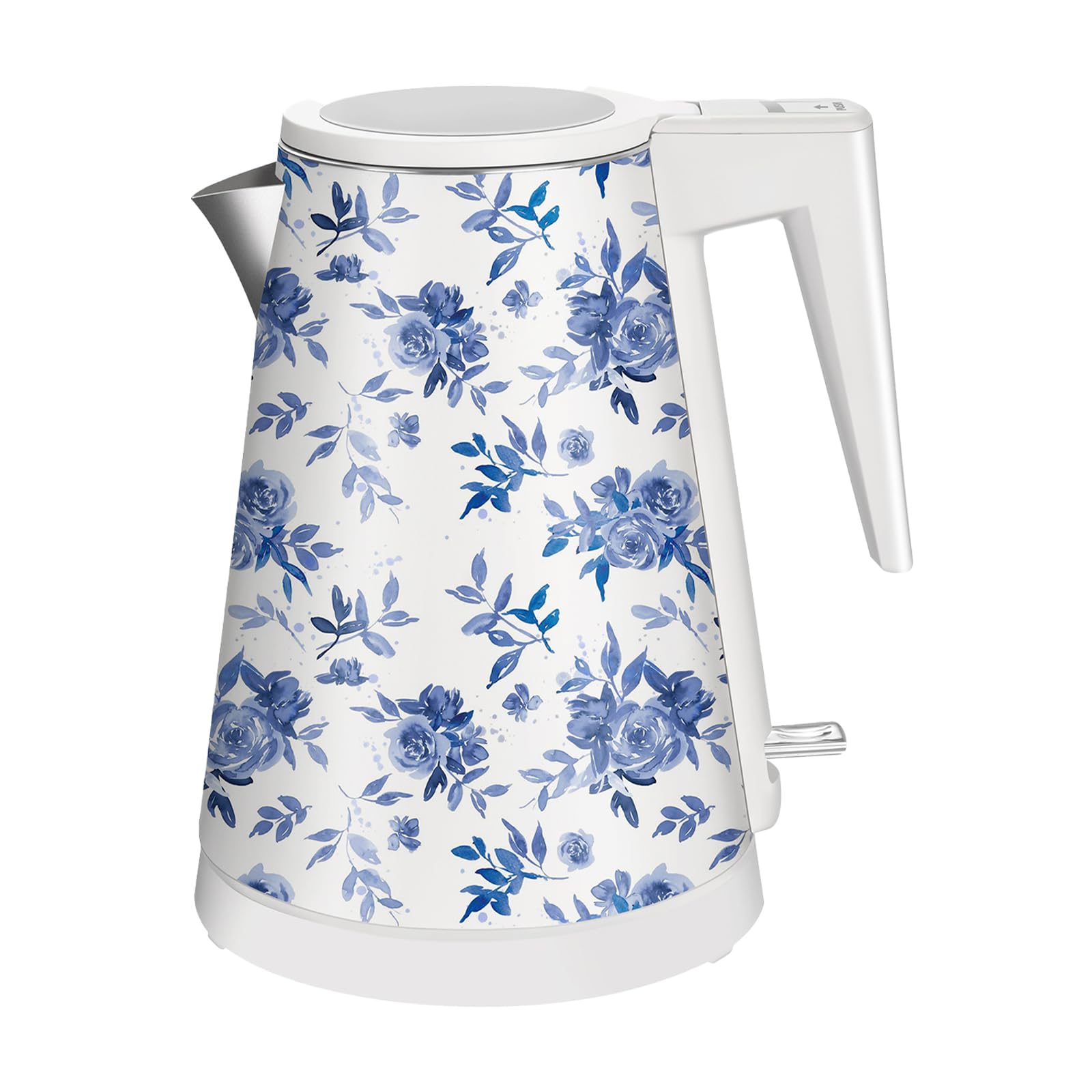 Photo 1 of 1.2L Double Wall Stainless Steel Interior Water Boiler, Cordless, 1000W Fast Boil with LED Light Coffee Pot & Tea Electric Kettle, Auto Shut-Off and Boil-Dry Protection (Cobalt Dream)