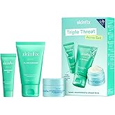 Skinfix Triple Threat Set - Includes Mini 2% BHA Cleanser (1 fl oz), Mini Adapinoid Gel (0.23 fl oz), and Mini Skin Barrier Restoring Gel Cream (0.5 fl oz) - Fragrance Free, Vegan, Cruelty Free