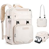 Maelstrom Travel Backpack for Women Men,35L Laptop Backpack Fits 17-Inch Laptop,Carry On Backpack for Airplanes with Crossbody Bag&Shoe Compartment&Toiletry Bag (Beige, Large)