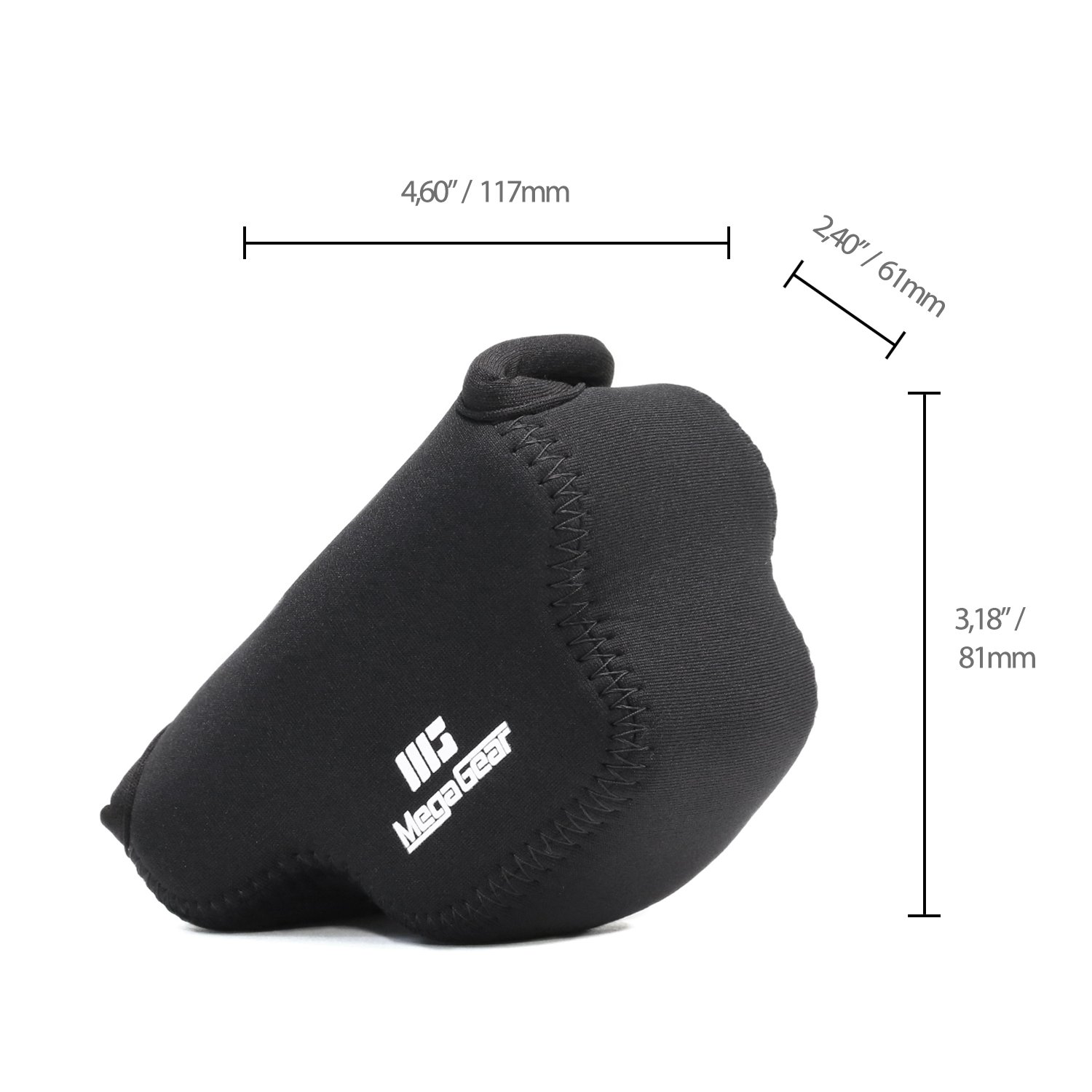 MegaGear ''Ultra Light'' Neoprene Camera Case Bag with Carabiner for Nikon 1 J4, Nikon 1 J5 with 10-30mm (Black)