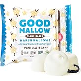 GoodMallow Vegan Marshmallows - Large Kosher Gluten Free Dairy Free Healthy Marshmallows - 8 oz. Natural Gelatin Free for Hot Chocolate, Smores, Baking - Nothing Artificial, Vanilla