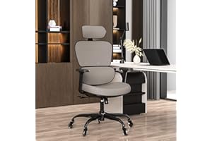 SILYBON Ergonomic Office Chair - Mesh Office Chair High Back, Rolling Desk Chair, Executive Swivel Chair, Computer Chair with 3D Adjustable Armrest, 3D Lumbar Support, Blade Wheels, Adjustable Headrest